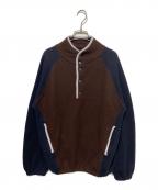 TODAYFULトゥデイフル）の古着「Wool 100% Piping Pullover」｜ブラウン×ネイビー