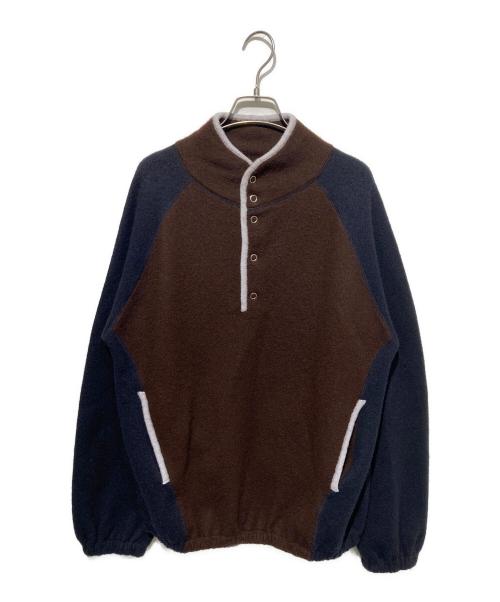 TODAYFUL（トゥデイフル）TODAYFUL (トゥデイフル) Wool 100% Piping Pullover ブラウン×ネイビー サイズ:Fの古着・服飾アイテム