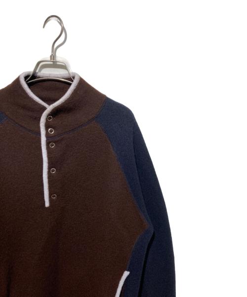 TODAYFUL（トゥデイフル）TODAYFUL (トゥデイフル) Wool 100% Piping Pullover ブラウン×ネイビー サイズ:Fの古着・服飾アイテム