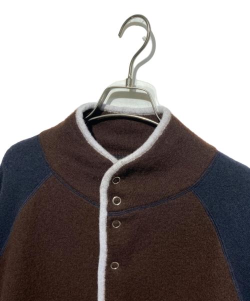 TODAYFUL（トゥデイフル）TODAYFUL (トゥデイフル) Wool 100% Piping Pullover ブラウン×ネイビー サイズ:Fの古着・服飾アイテム