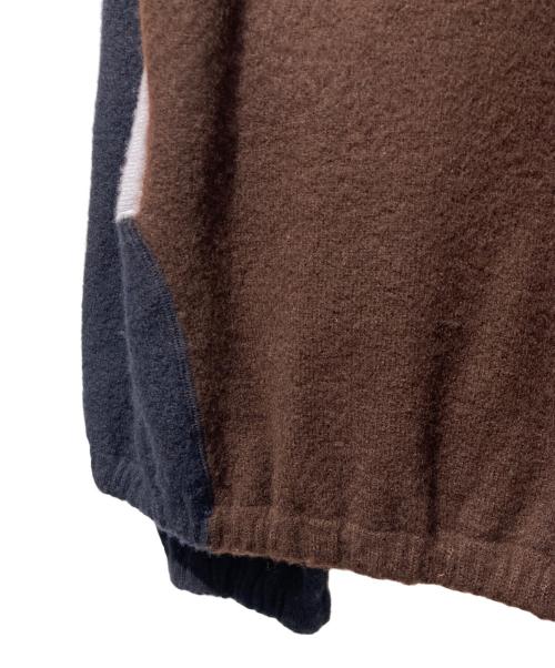 TODAYFUL（トゥデイフル）TODAYFUL (トゥデイフル) Wool 100% Piping Pullover ブラウン×ネイビー サイズ:Fの古着・服飾アイテム