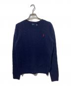 POLO RALPH LAURENポロ・ラルフローレン）の古着「カシミヤ混刺繍ケーブルニット」｜ネイビー