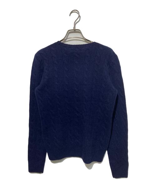 POLO RALPH LAUREN（ポロ・ラルフローレン）POLO RALPH LAUREN (ポロ・ラルフローレン) カシミヤ混刺繍ケーブルニット ネイビー サイズ:M 未使用品の古着・服飾アイテム