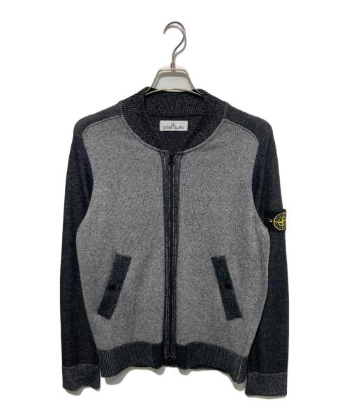 STONE ISLAND（ストーンアイランド）STONE ISLAND (ストーンアイランド) ニットブルゾン グレー サイズ:Mの古着・服飾アイテム