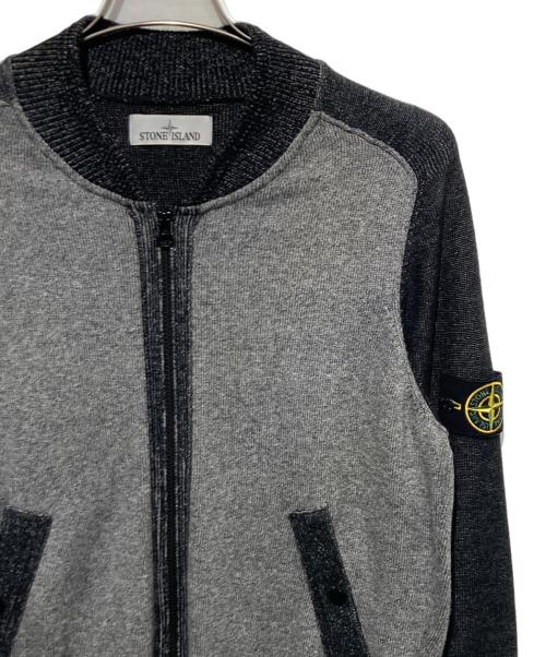 STONE ISLAND（ストーンアイランド）STONE ISLAND (ストーンアイランド) ニットブルゾン グレー サイズ:Mの古着・服飾アイテム