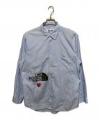 PLAY COMME des GARCONS×THE NORTH FACEプレイコムデギャルソン×ザ ノース フェイス）の古着「ストライプシャツ」｜ブルー