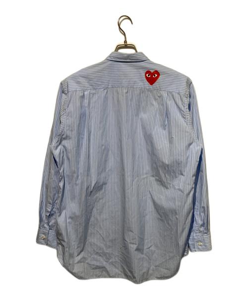 PLAY COMME des GARCONS（プレイコムデギャルソン）PLAY COMME des GARCONS (プレイコムデギャルソン) THE NORTH FACE (ザ ノース フェイス) ストライプシャツ ブルー サイズ:Lの古着・服飾アイテム