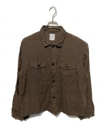maison de soil homme（メゾンドソイルオム）の古着「リネンシャツジャケット」｜ブラウン