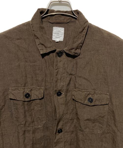 maison de soil homme（メゾンドソイルオム）maison de soil homme (メゾンドソイルオム) リネンシャツジャケット ブラウン サイズ:3の古着・服飾アイテム