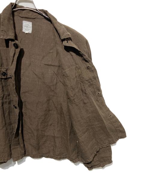 maison de soil homme（メゾンドソイルオム）maison de soil homme (メゾンドソイルオム) リネンシャツジャケット ブラウン サイズ:3の古着・服飾アイテム