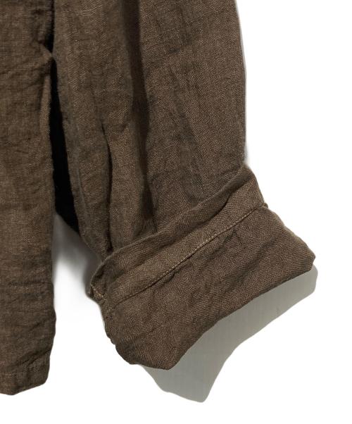 maison de soil homme（メゾンドソイルオム）maison de soil homme (メゾンドソイルオム) リネンシャツジャケット ブラウン サイズ:3の古着・服飾アイテム
