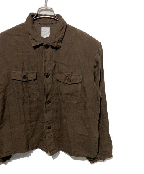 maison de soil homme（メゾンドソイルオム）maison de soil homme (メゾンドソイルオム) リネンシャツジャケット ブラウン サイズ:3の古着・服飾アイテム