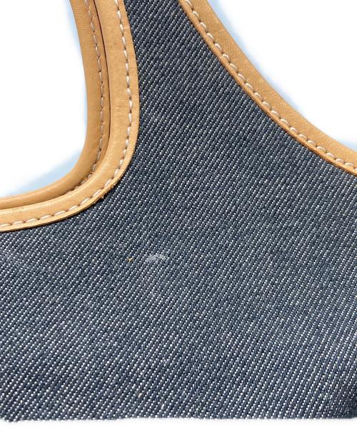 BURBERRY BLUE LABEL（バーバリー ブルー レーベル）BURBERRY BLUE LABEL (バーバリー ブルー レーベル) レザーパイピングデニムハンドバッグ ブラックの古着・服飾アイテム