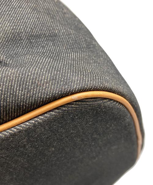 BURBERRY BLUE LABEL（バーバリー ブルー レーベル）BURBERRY BLUE LABEL (バーバリー ブルー レーベル) レザーパイピングデニムハンドバッグ ブラックの古着・服飾アイテム