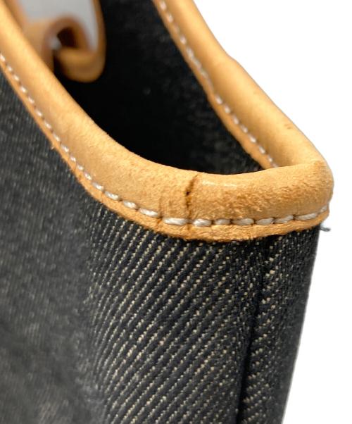BURBERRY BLUE LABEL（バーバリー ブルー レーベル）BURBERRY BLUE LABEL (バーバリー ブルー レーベル) レザーパイピングデニムハンドバッグ ブラックの古着・服飾アイテム