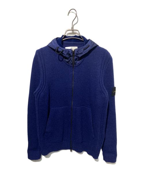 STONE ISLAND（ストーンアイランド）STONE ISLAND (ストーンアイランド) 切替ニットジップパーカー ネイビー サイズ:Sの古着・服飾アイテム