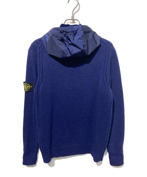 STONE ISLAND（ストーンアイランド）STONE ISLAND (ストーンアイランド) 切替ニットジップパーカー ネイビー サイズ:Sの古着・服飾アイテム