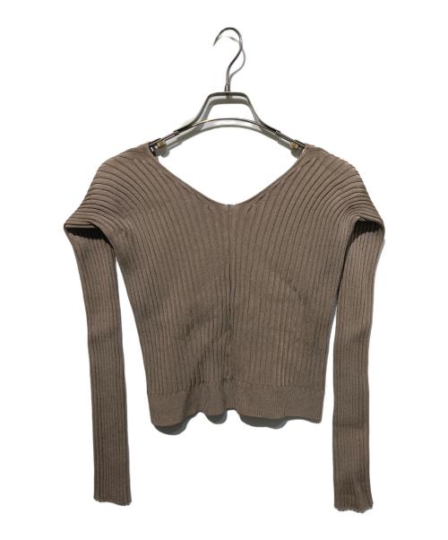 jacquemus（ジャックムス）jacquemus (ジャックムス) リブカーディガン ベージュ サイズ:36の古着・服飾アイテム