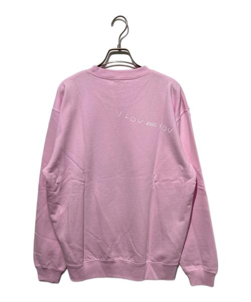 HERALBONY（ヘラルボニー）HERALBONY (ヘラルボニー) レギュラーフィットクループルオーバー「I LOVE YOU MOM」 ピンク サイズ:Lの古着・服飾アイテム