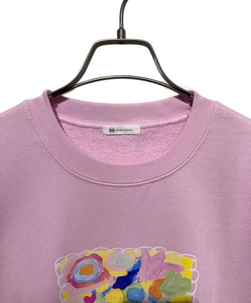 HERALBONY（ヘラルボニー）HERALBONY (ヘラルボニー) レギュラーフィットクループルオーバー「I LOVE YOU MOM」 ピンク サイズ:Lの古着・服飾アイテム