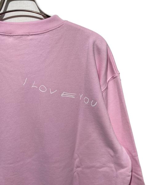 HERALBONY（ヘラルボニー）HERALBONY (ヘラルボニー) レギュラーフィットクループルオーバー「I LOVE YOU MOM」 ピンク サイズ:Lの古着・服飾アイテム