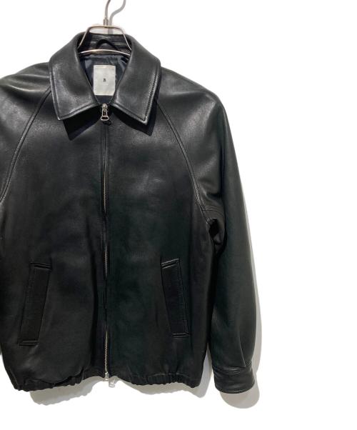 LA BOUCLE（ラ ブークル）LA BOUCLE (ラ ブークル) ネイキッド ラム レザー ショートブルゾン ブラック サイズ:1の古着・服飾アイテム