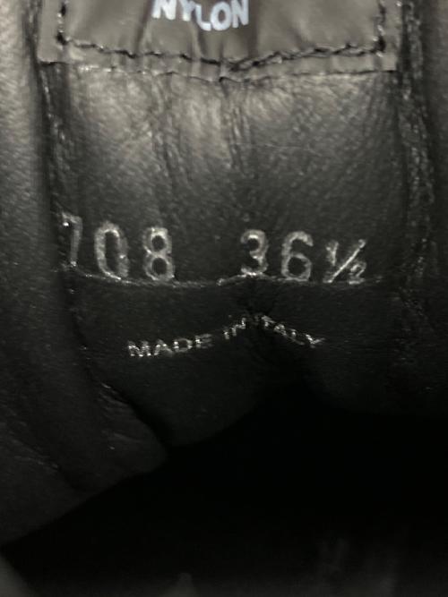 PRADA（プラダ）PRADA (プラダ) ブラッシュドレザー×Re Nylon レースアップ ショートブーツ ブラック サイズ:36 1/2の古着・服飾アイテム