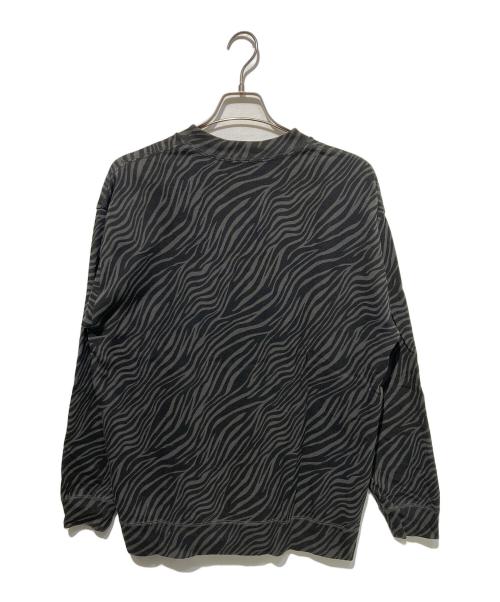 Hysteric Glamour（ヒステリックグラマー）Hysteric Glamour (ヒステリックグラマー) ROCKING HEAVILYプリントZEBRA総柄スウェット グレー×ブラック サイズ:Mの古着・服飾アイテム