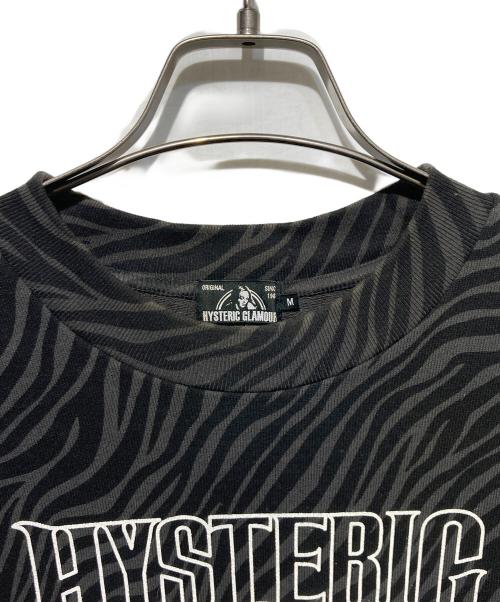 Hysteric Glamour（ヒステリックグラマー）Hysteric Glamour (ヒステリックグラマー) ROCKING HEAVILYプリントZEBRA総柄スウェット グレー×ブラック サイズ:Mの古着・服飾アイテム