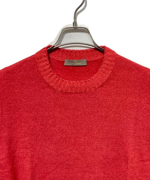 Cruciani（クルチアーニ）Cruciani (クルチアーニ) 27ゲージクルーネック レッド サイズ:48の古着・服飾アイテム