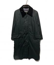 Barbour（バブアー）の古着「OS BURGHLEY ノンワックスロングコート」｜ブラック