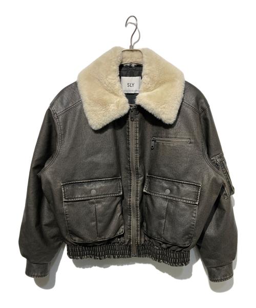 SLY（スライ）SLY (スライ) VINTAGE F／LEATHER S／ブルゾン ブラック サイズ:Freeの古着・服飾アイテム