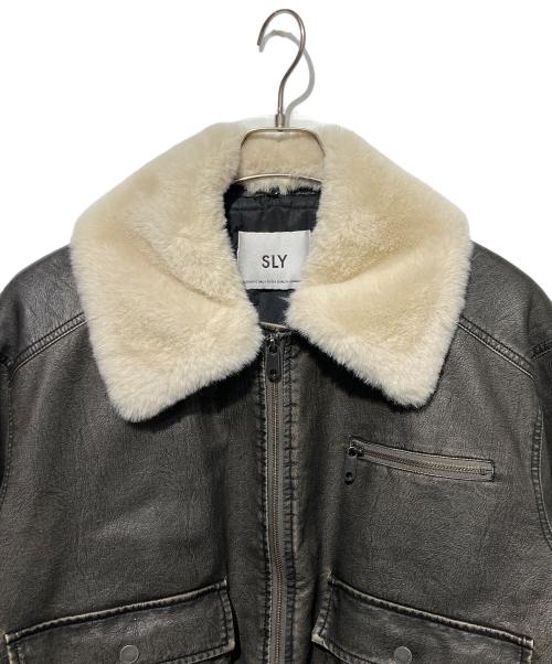 SLY（スライ）SLY (スライ) VINTAGE F／LEATHER S／ブルゾン ブラック サイズ:Freeの古着・服飾アイテム