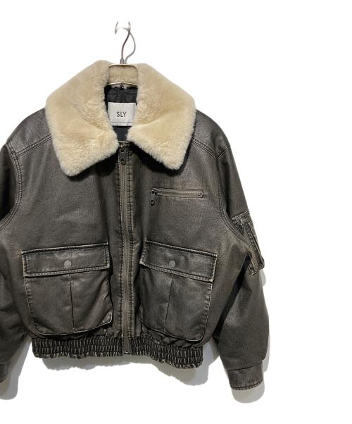 SLY（スライ）SLY (スライ) VINTAGE F／LEATHER S／ブルゾン ブラック サイズ:Freeの古着・服飾アイテム