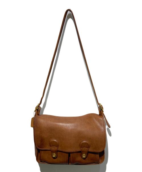 COACH（コーチ）COACH (コーチ) ターンロックレザーメッセンジャーバッグ ブラウンの古着・服飾アイテム