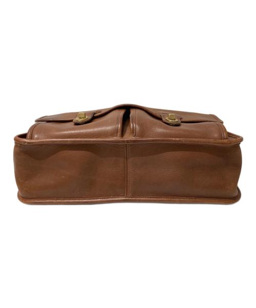 COACH（コーチ）COACH (コーチ) ターンロックレザーメッセンジャーバッグ ブラウンの古着・服飾アイテム