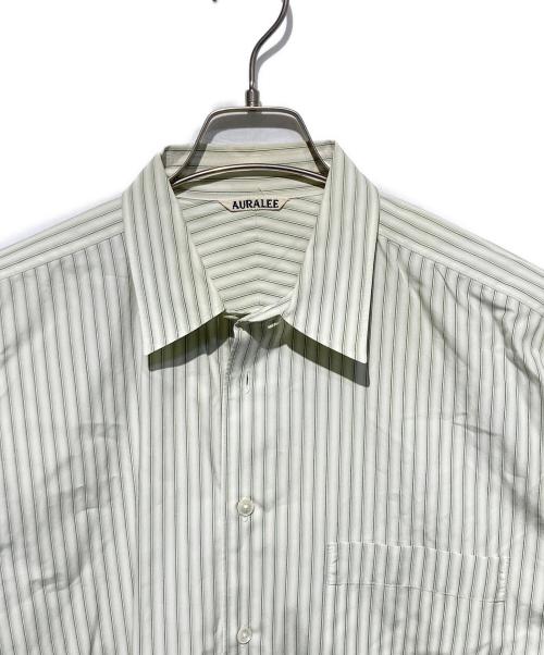 AURALEE（オーラリー）AURALEE (オーラリー) FINX STRIPE SHIRTS グリーン サイズ:4の古着・服飾アイテム