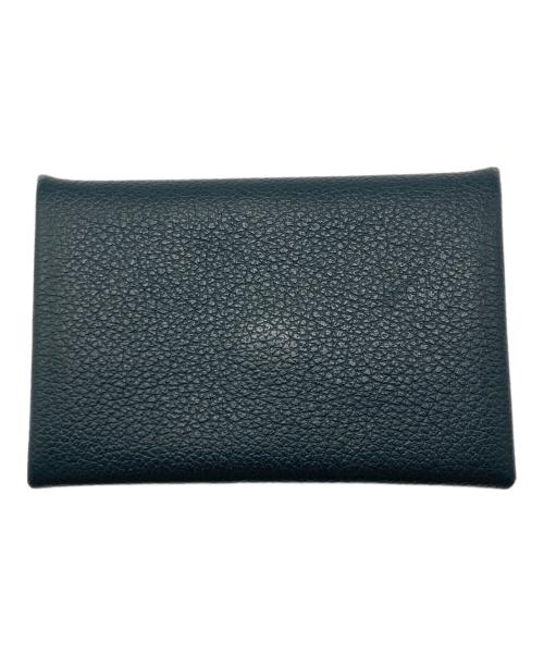 HERMES（エルメス）HERMES (エルメス) Calvi レザーカードケース グリーンの古着・服飾アイテム