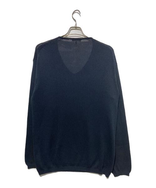 GIORGIO ARMANI（ジョルジオアルマーニ）GIORGIO ARMANI (ジョルジオアルマーニ) シルクコットンVネックニット ネイビー サイズ:50の古着・服飾アイテム