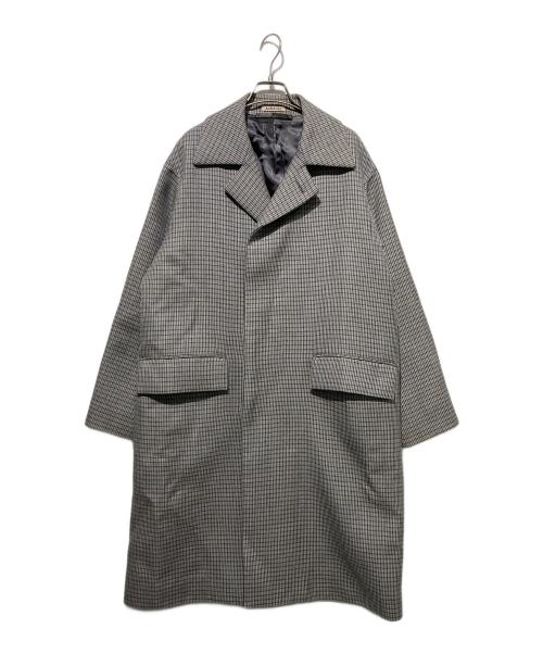 AURALEE（オーラリー）AURALEE (オーラリー) DOUBLE FACE CHECK SOUTIEN COLLAR COAT グレー サイズ:3の古着・服飾アイテム