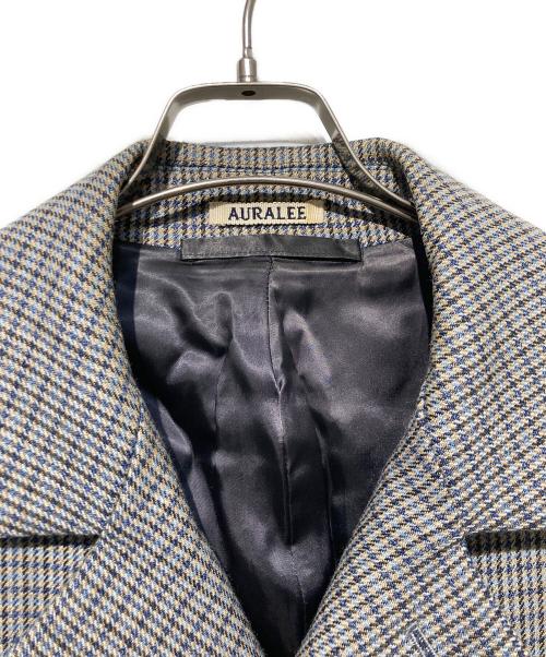 AURALEE（オーラリー）AURALEE (オーラリー) DOUBLE FACE CHECK SOUTIEN COLLAR COAT グレー サイズ:3の古着・服飾アイテム