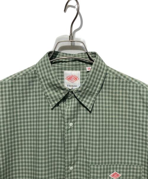 DANTON（ダントン）DANTON (ダントン) プランサーボタン シャツワンピース グリーン サイズ:36の古着・服飾アイテム