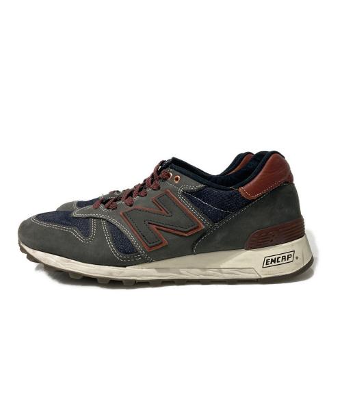 NEW BALANCE（ニューバランス）NEW BALANCE (ニューバランス) CONE MILLS デニム切替ローカットスニーカー グレー サイズ:26の古着・服飾アイテム