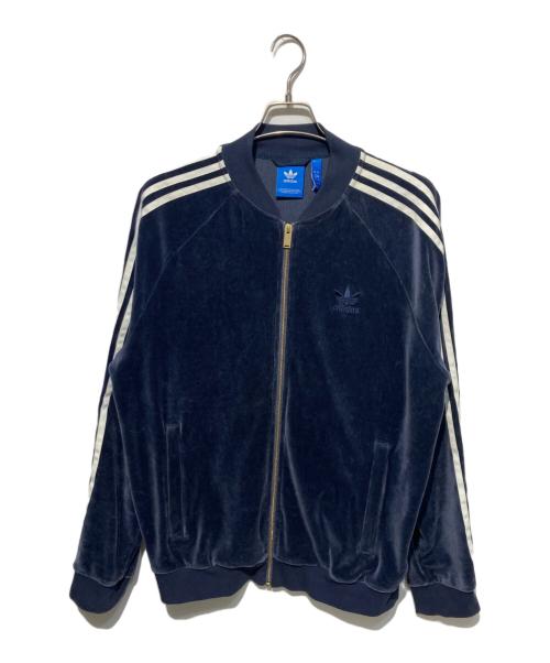 adidas（アディダス）adidas (アディダス) ベロアトラックジャケット ブルー サイズ:XOの古着・服飾アイテム