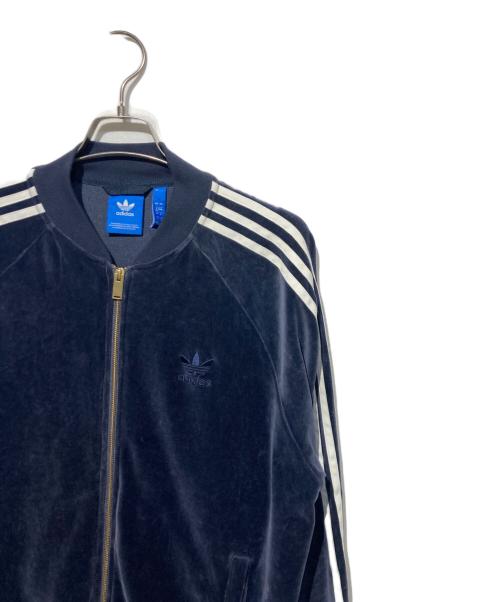 adidas（アディダス）adidas (アディダス) ベロアトラックジャケット ブルー サイズ:XOの古着・服飾アイテム