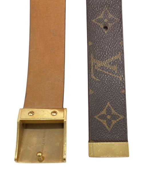 LOUIS VUITTON（ルイ ヴィトン）LOUIS VUITTON (ルイ ヴィトン) サンチュール キャレ レザーベルト ブラウンの古着・服飾アイテム
