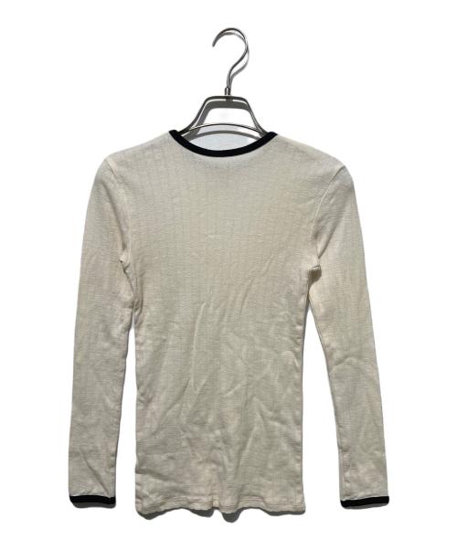 SHISHIKUI（シシクイ）SHISHIKUI (シシクイ) lievre lon カシミヤ混カットソー アイボリー サイズ:Sの古着・服飾アイテム