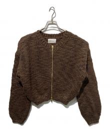 CAPRICIEUX LE'MAGE×gemeil（カプリシューレマージュ×ジェムイル）の古着「スラブジップカーディガン」｜ブラウン
