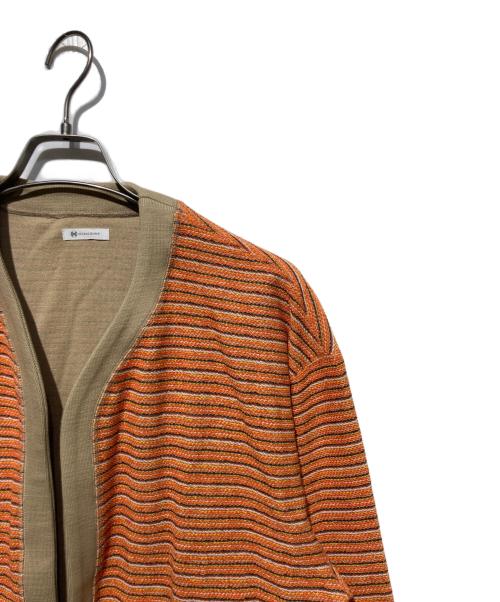 HERALBONY（ヘラルボニー）HERALBONY (ヘラルボニー) Multi-Color Loopback Cardigan (Art-Inspired)「Untitled」 オレンジ×ベージュ サイズ:FREEの古着・服飾アイテム