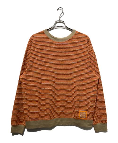 HERALBONY（ヘラルボニー）HERALBONY (ヘラルボニー) Multi-Color Loopback Sweatshirt (Art-Inspired)「Untitled」 オレンジ サイズ:Lの古着・服飾アイテム